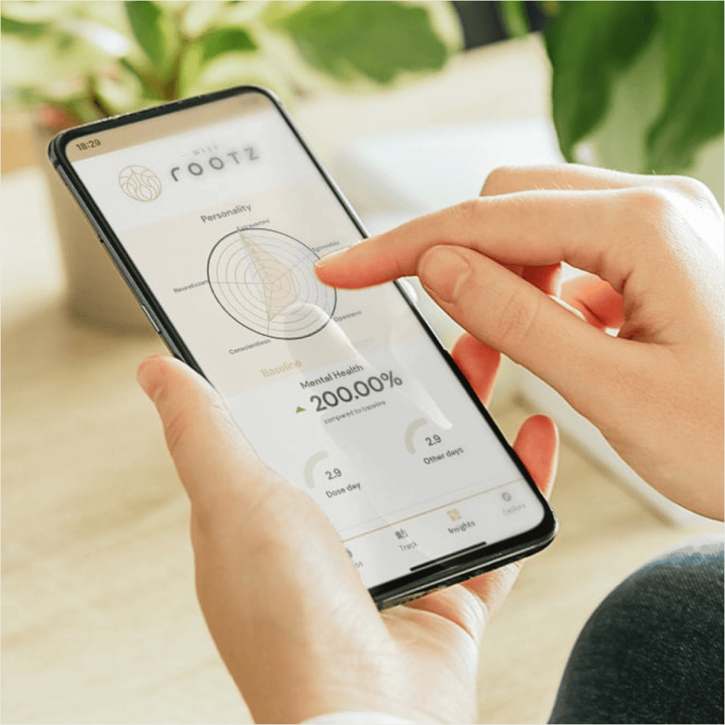 Wise Rootz microdosing met begeleiding via de app