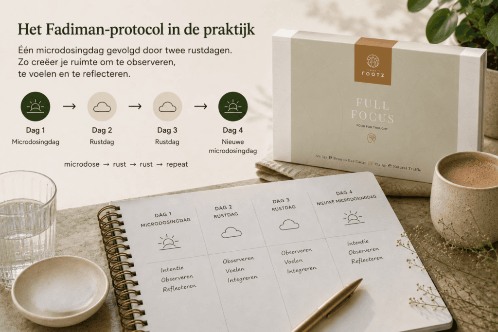 Fadiman protocol voor microdosing met één microdosingdag en twee rustdagen